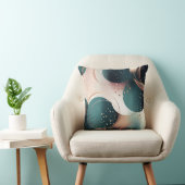 ティール(緑がかった色)及び赤面ピンク抽象芸術モダンデザイン クッション (椅子)