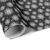 ティール（緑がかった色）及び金ゴールドの魚の模様はかりで測付き雪 ラッピングペーパー (ロールコーナー)