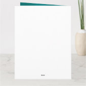 ティール(緑がかった色)及び金ゴールドインディアン誕生日カード カード (裏面)