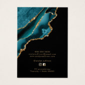 ティール（緑がかった色）及び金ゴールドゲートジュエリー表示カード (裏面)