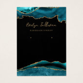 ティール（緑がかった色）及び金ゴールドゲートジュエリー表示カード (正面)