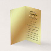 ティール(緑がかった色)及び金ゴールドゲート石商ビジネスカード 名刺 (内部)