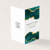 ティール(緑がかった色)及び金ゴールドゲート石商ビジネスカード 名刺 (外部)