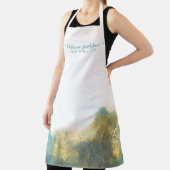 ティール(緑がかった色)及び金ゴールドモダンアート液体水カラーインク エプロン (インサイチュ)