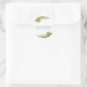 ティール（緑がかった色）及び金ゴールドモダンアート液水カラーインク ラウンドシール (バッグ)