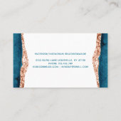 ティール（緑がかった色）及び金ゴールド水彩アポイントメントカード 予約カード (裏面)