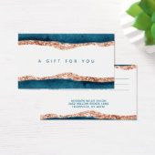 ティール（緑がかった色）及び金ゴールド水彩ギフトカード (デスク)