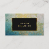 ティール(緑がかった色)及び金ゴールド石QRコードプロフェッショナル 名刺 (正面)