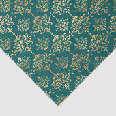 ティール（緑がかった色）及び金箔ヴィンテージ 薄葉紙 (詳細)