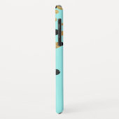 ティール(緑がかった色)及び金箔紙吹雪モノグラム Case-Mate iPhoneケース (裏面/左)