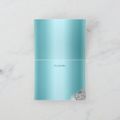 ティール（緑がかった色）及び銀の輝きの仮面舞踏会のサンキューカード サンキューカード (内部)