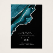 ティール（緑がかった色）及び銀ジュエリー表示カード (裏面)