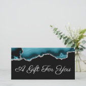 ティール（緑がかった色）及び銀瑪瑙の贈与証明書 (スタンド正面)