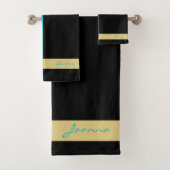 ティール(緑がかった色)及び黒湯タオルセット バスタオルセット (インサイチュ)