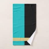 ティール(緑がかった色)及び黒湯タオルセット バスタオルセット (ハンドタオル)