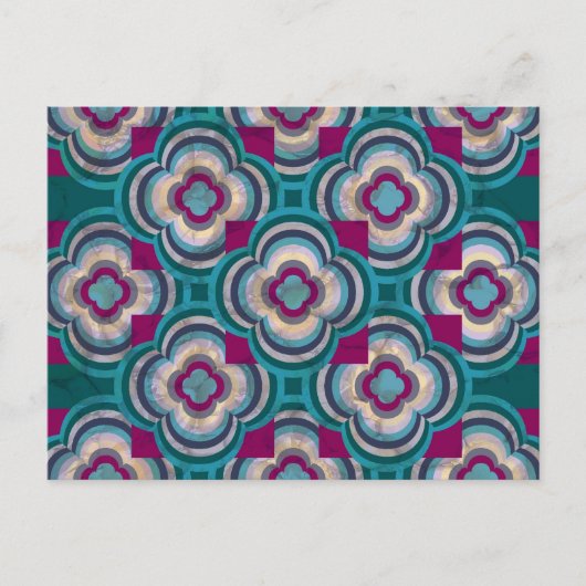 ティール(緑がかった色)反射はがき ポストカード (正面)