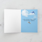 ティール（緑がかった色）地球の卒業式キャップ カード (内部)