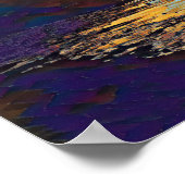 ティール（緑がかった色）夕日 ポスター (角)