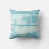 ティール(緑がかった色)大理石とストライプ クッション (裏面)