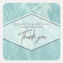 ティール（緑がかった色）大理石の幾何学的ロマンチックな書