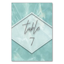 ティール（緑がかった色）大理石の幾何学的ロマンチックな書