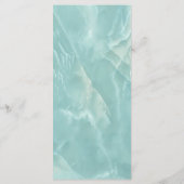 ティール(緑がかった色)大理石の幾何学的ロマンチックな書 メニュー (裏面)