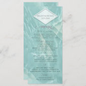 ティール(緑がかった色)大理石の幾何学的ロマンチックな書 メニュー (正面/裏面)