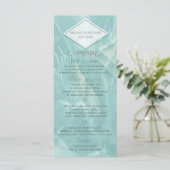 ティール(緑がかった色)大理石の幾何学的ロマンチックな書 メニュー (スタンド正面)