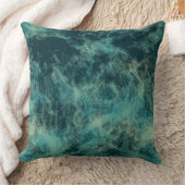 ティール(緑がかった色)大理石抽象芸術 クッション (ブランケット)