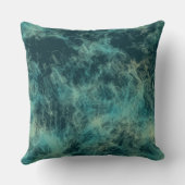 ティール(緑がかった色)大理石抽象芸術 クッション (裏面)