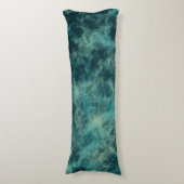 ティール（緑がかった色）大理石抽象芸術 ボディピロー (正面縦)