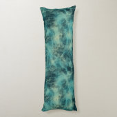 ティール（緑がかった色）大理石抽象芸術 ボディピロー (裏面 (縦))
