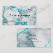 ティール(緑がかった色)大理石背景 名刺 (正面/裏面)