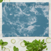 ティール（緑がかった色）大理石 キッチンタオル (折り畳み)