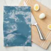 ティール（緑がかった色）大理石 キッチンタオル (四つ折り)