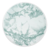 ティール(緑がかった色)大理石 セラミックノブ (正面)