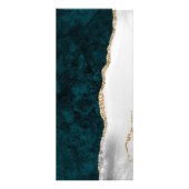 ティール(緑がかった色)、大理石&ホワイト金ゴールドアゲート結婚式 プログラム (裏面)