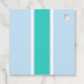 ティール（緑がかった色）太ストライプい名 フェイバータグ (裏面)