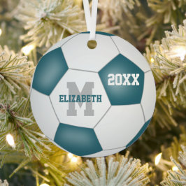 ティール（緑がかった色）女子男子校のチームカラー メタルオーナメント