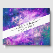 ティール（緑がかった色）威厳のあるパープルスター宇宙ネブラ ゲストブック (正面)