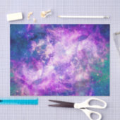 ティール(緑がかった色)威厳のあるパープルスター宇宙ネブラ 薄葉紙 (クラフト)