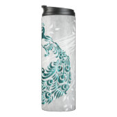 ティール（緑がかった色）孔雀サーマルパーソナライズされたタンブラー タンブラー (回転右)