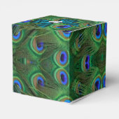 ティール（緑がかった色）孔雀結婚式の引き出物箱 フェイバーボックス (裏面サイド)