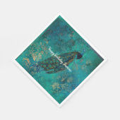 ティール（緑がかった色）孔雀 スタンダードランチョンナプキン (角)