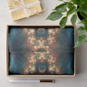 ティール(緑がかった色)宝石フラクタル抽象芸術2デクページ 薄葉紙 (ギフト)