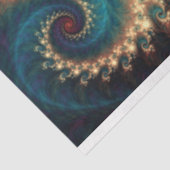 ティール(緑がかった色)宝石フラクタル抽象芸術2デクページ 薄葉紙 (詳細)