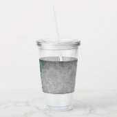 ティール（緑がかった色）宝石蝶 アクリルタンブラー (左)