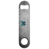 ティール(緑がかった色)宝石蝶 スピード栓抜き (正面)