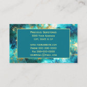 ティール(緑がかった色)宝石(金ゴールド幾何学模様) 名刺 (裏面)