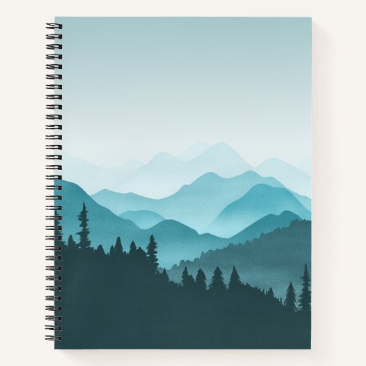 ティール（緑がかった色）山脈 ノートブック (正面)